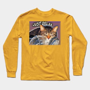 Super cute just relax cat picture Long Sleeve T-Shirt